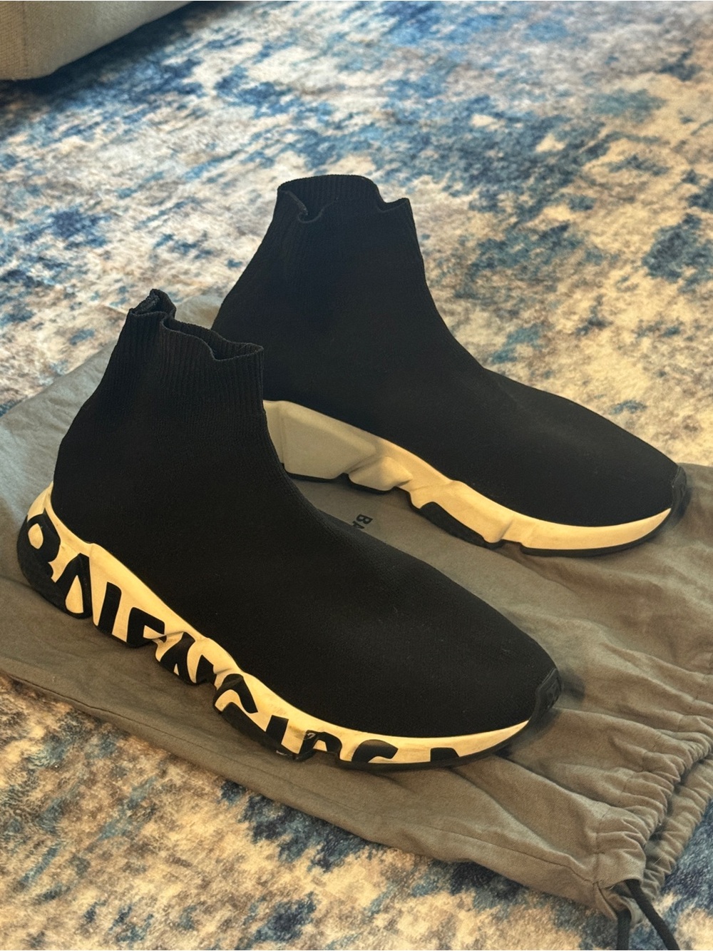 Balenciaga Speed Trainer with White Graphic Sole